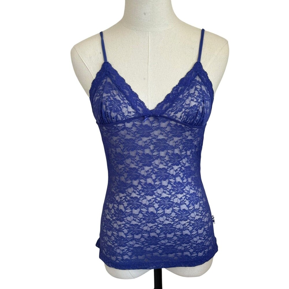 La Senza Lace Cami Blue Spaghetti Strap Camisole Top Women's S